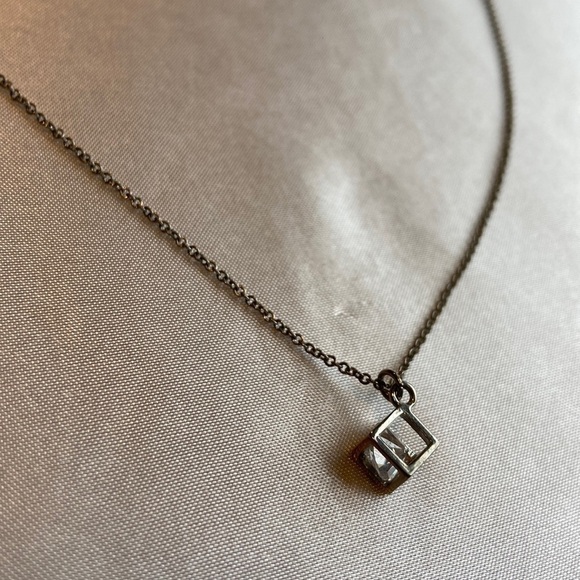 Jewelry - Diamond in a box silver necklace